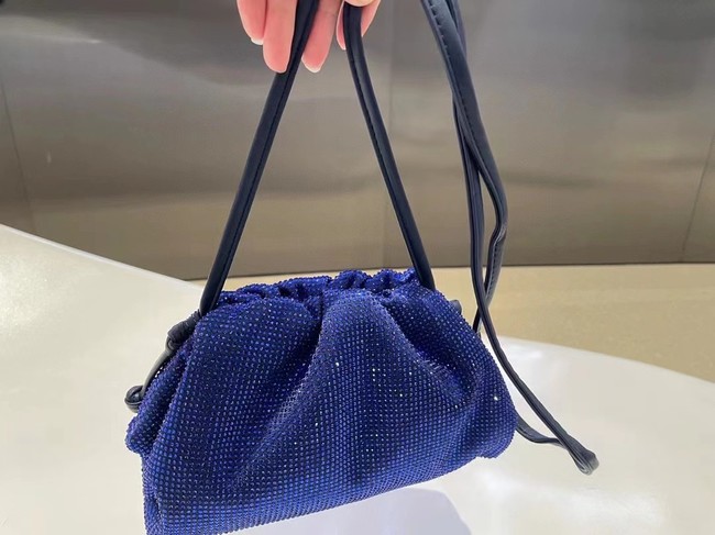 Bottega Veneta Mini crystals clutch with strap 585852 dark blue