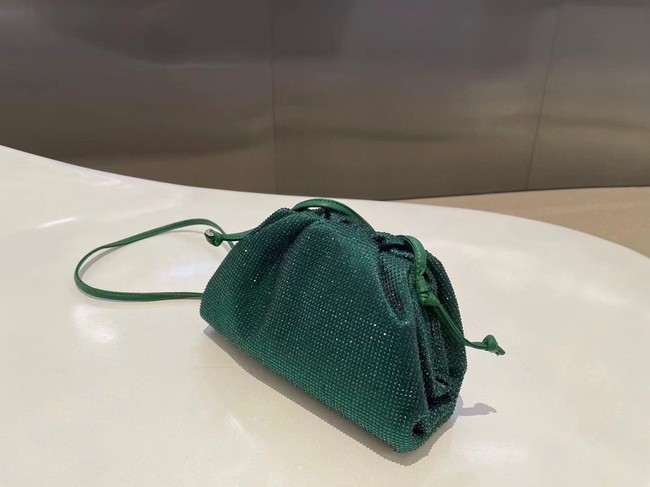 Bottega Veneta Mini crystals clutch with strap 585852 green