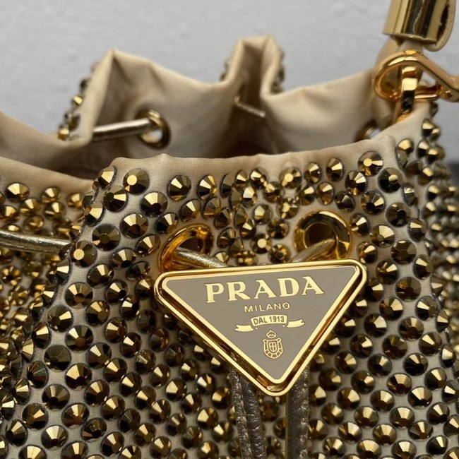 Prada Satin mini-bag with crystals 1BE067 Platinum