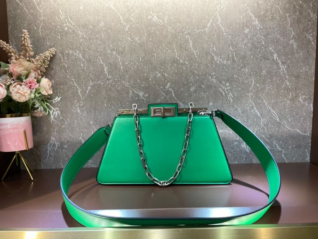 Fendi Peekaboo Cut Medium soft nappa leather bag 8BN340 green