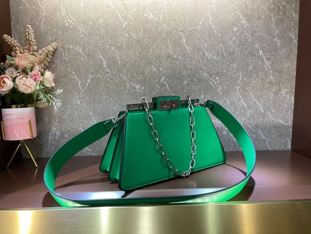 Fendi Peekaboo Cut Medium soft nappa leather bag 8BN340 green