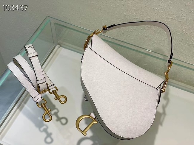 DIOR SADDLE BAG WITH STRAP Grained Calfskin M0455C Latte