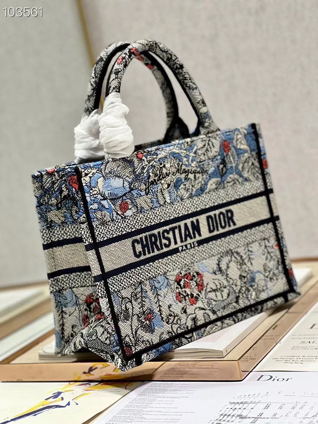 SMALL DIOR BOOK TOTE Embroidery M1265ZC