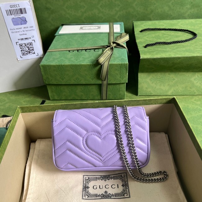 Gucci GG Marmont matelasse super mini bag 476433 Lilac