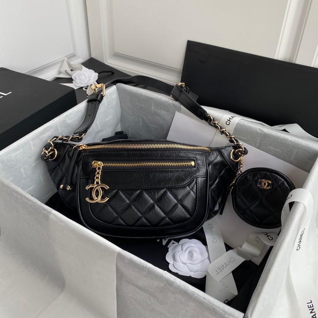 Chanel Bodypack Sheepskin Leather AS1077 black