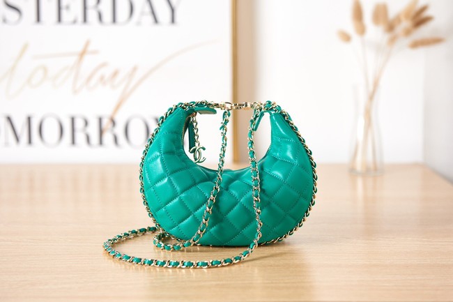 Chanel small Lambskin & Gold-Tone Metal AS3917 green