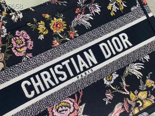 MEDIUM DIOR BOOK TOTE black Multicolor Dior Jardin Botanique Embroidery M1296ZRZ