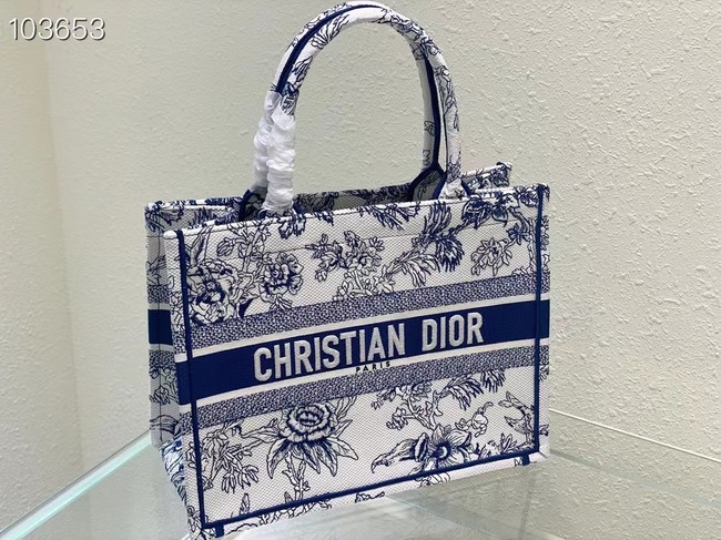 MEDIUM DIOR BOOK TOTE blue Multicolor Dior Jardin Botanique Embroidery M1296ZRZ