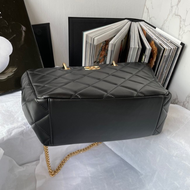 Chanel Lambskin & Gold-Tone Metal Shoulder Bag YO1864 black