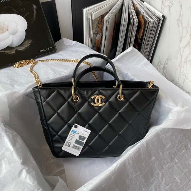 Chanel Lambskin & Gold-Tone Metal Shoulder Bag YO1864 black