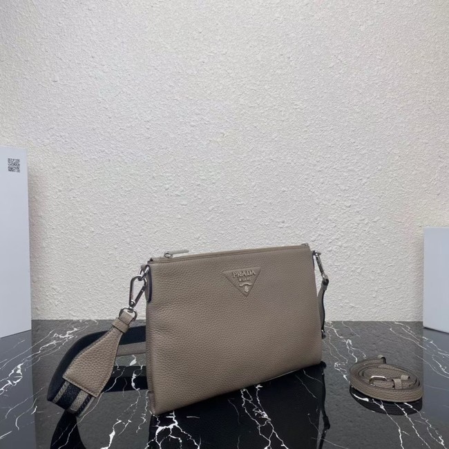 Prada Leather shoulder bag 1BH050 gray