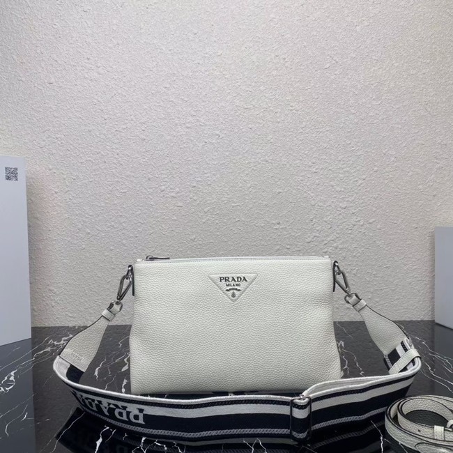 Prada Leather shoulder bag 1BH050 white