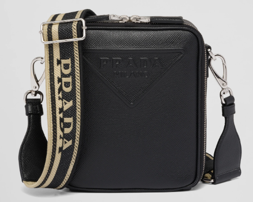 Prada Saffiano leather shoulder bag 2VH154 black