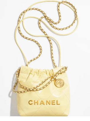 CHANEL 22 MINI HANDBAG AS3980 Light Yellow