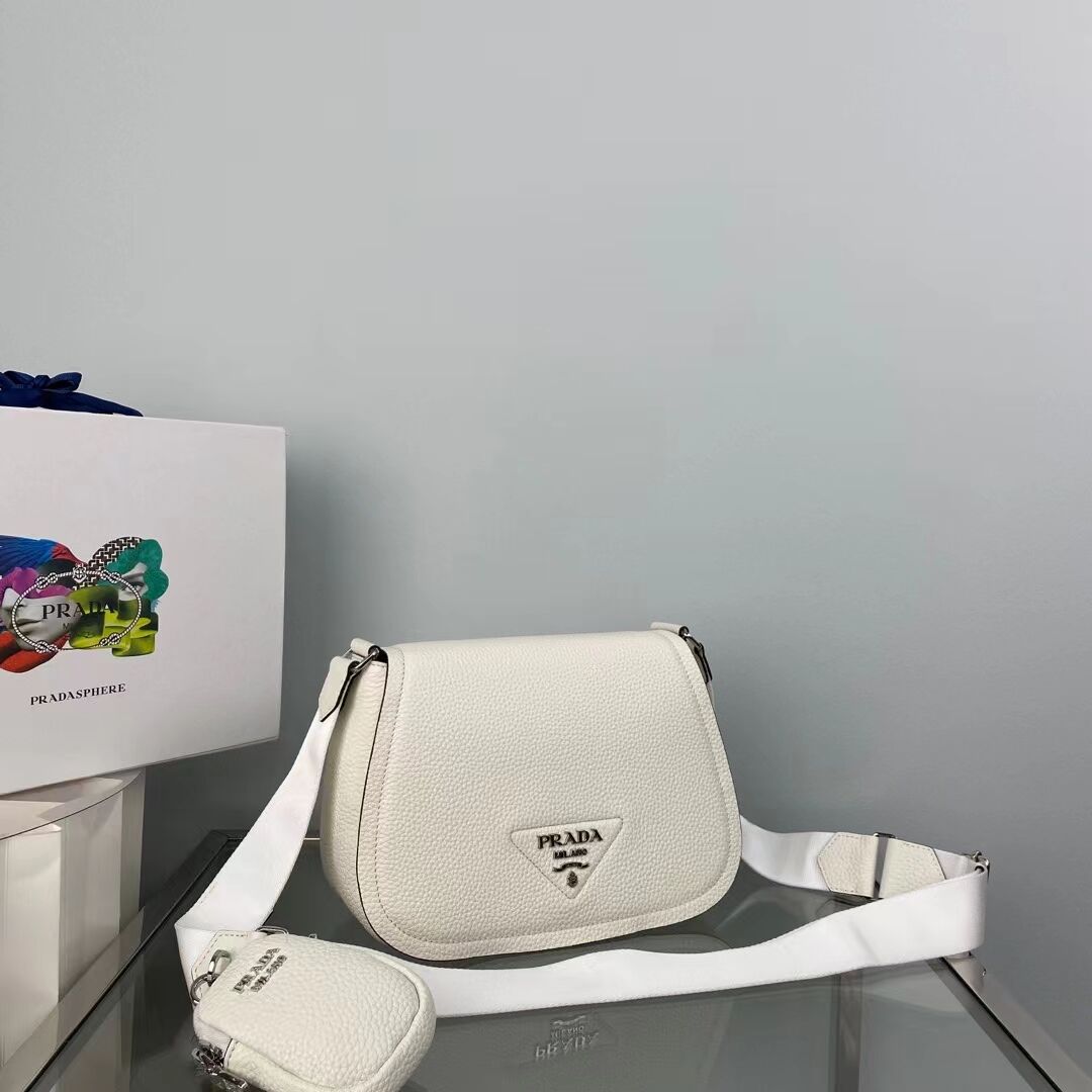 Prada Leather shoulder bag 1AD229 White