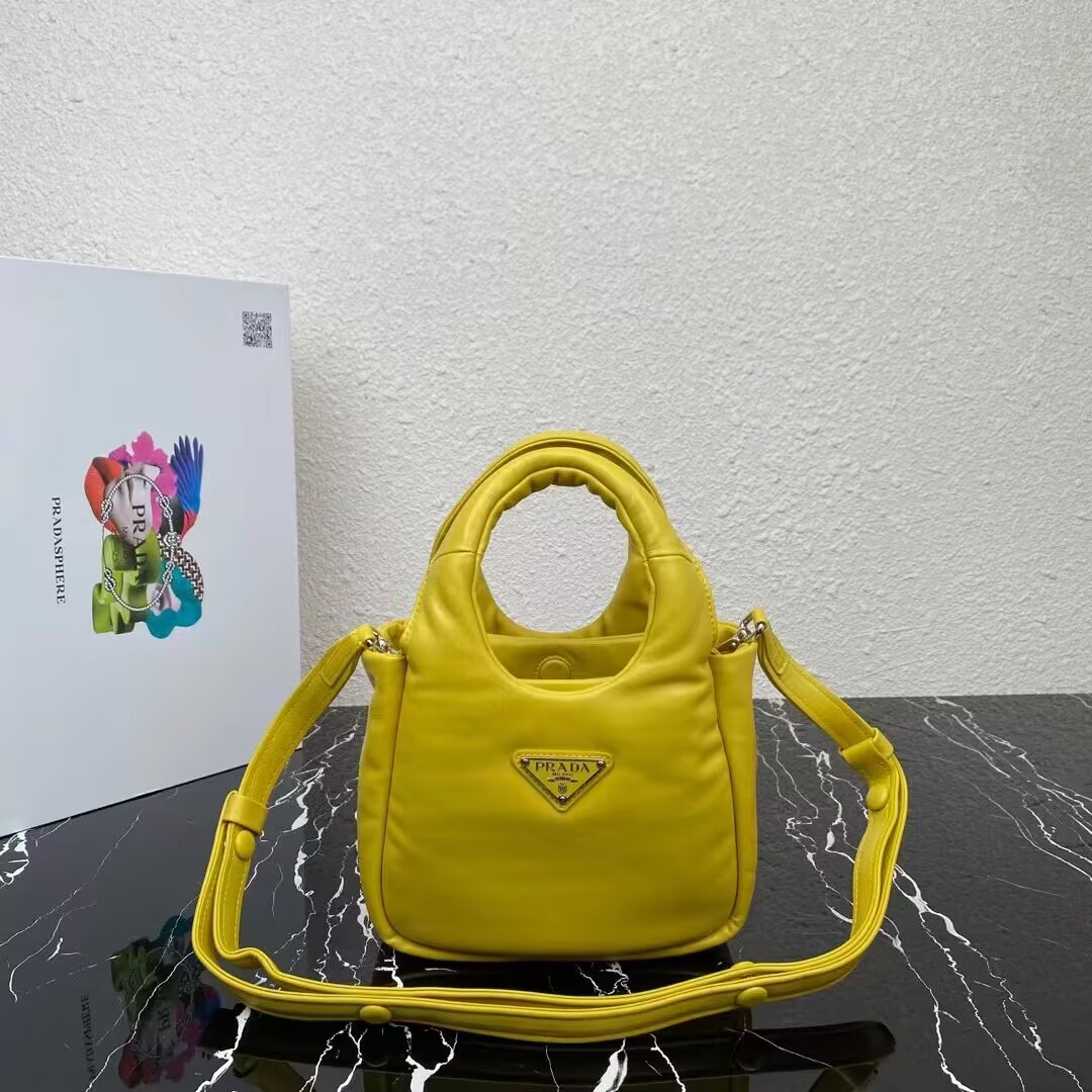 Prada Small padded Soft nappa-leather bag 1BA359 yellow