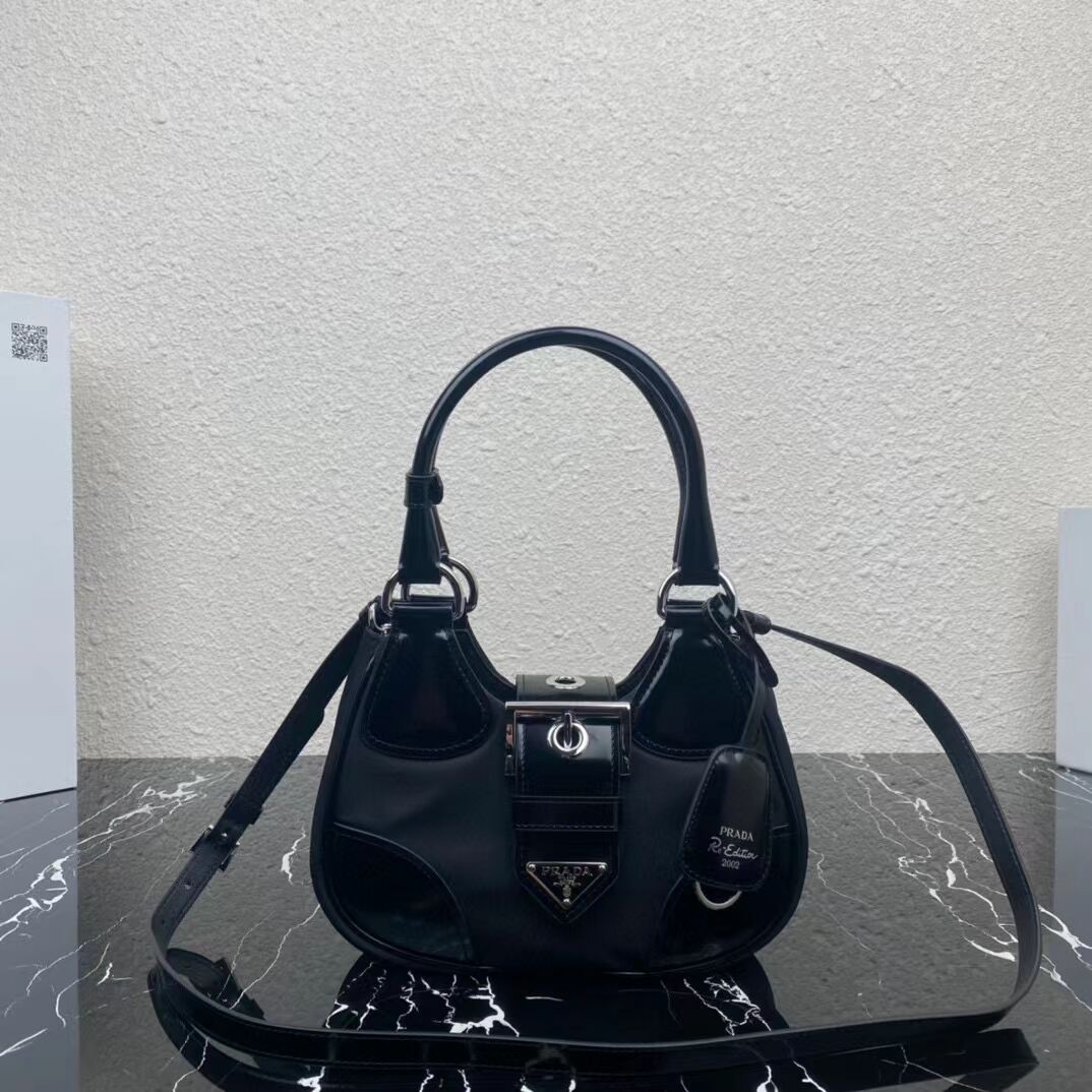 Prada Moon padded nappa-leather bag black