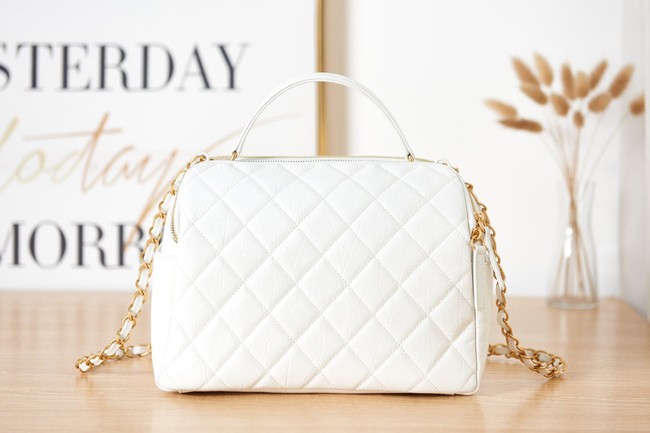 Chanel BOWLING BAG AS3740 white