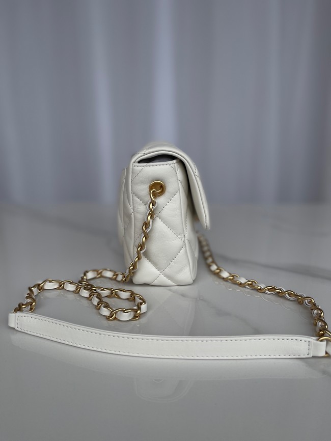 Chanel MINI FLAP BAG AS3986 white