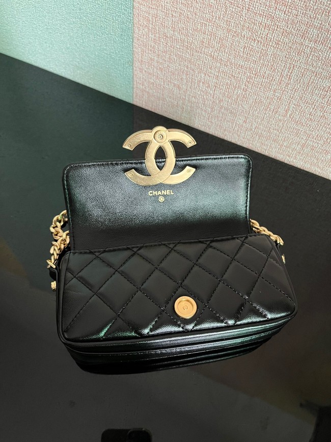 Chanel MINI FLAP BAG Lambskin & Gold-Tone Metal AS3207 black