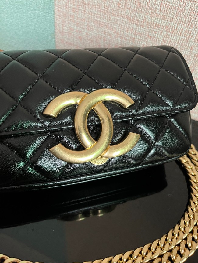 Chanel MINI FLAP BAG Lambskin & Gold-Tone Metal AS3207 black