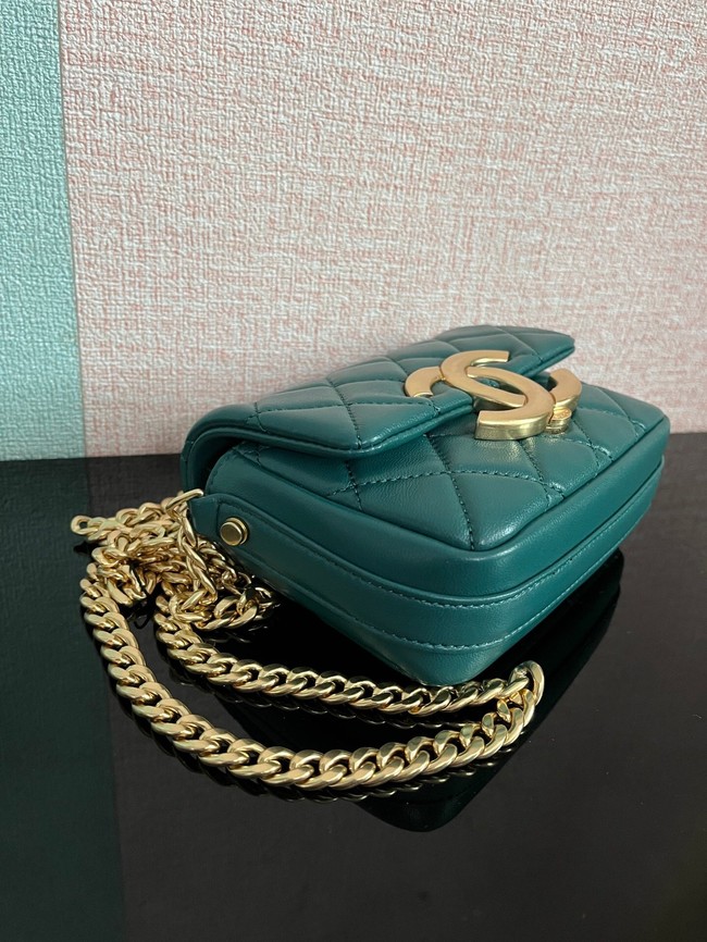 Chanel MINI FLAP BAG Lambskin & Gold-Tone Metal AS3854 green