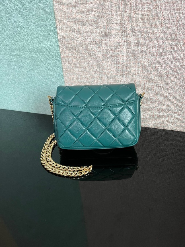 Chanel MINI FLAP BAG Lambskin & Gold-Tone Metal AS3854 green