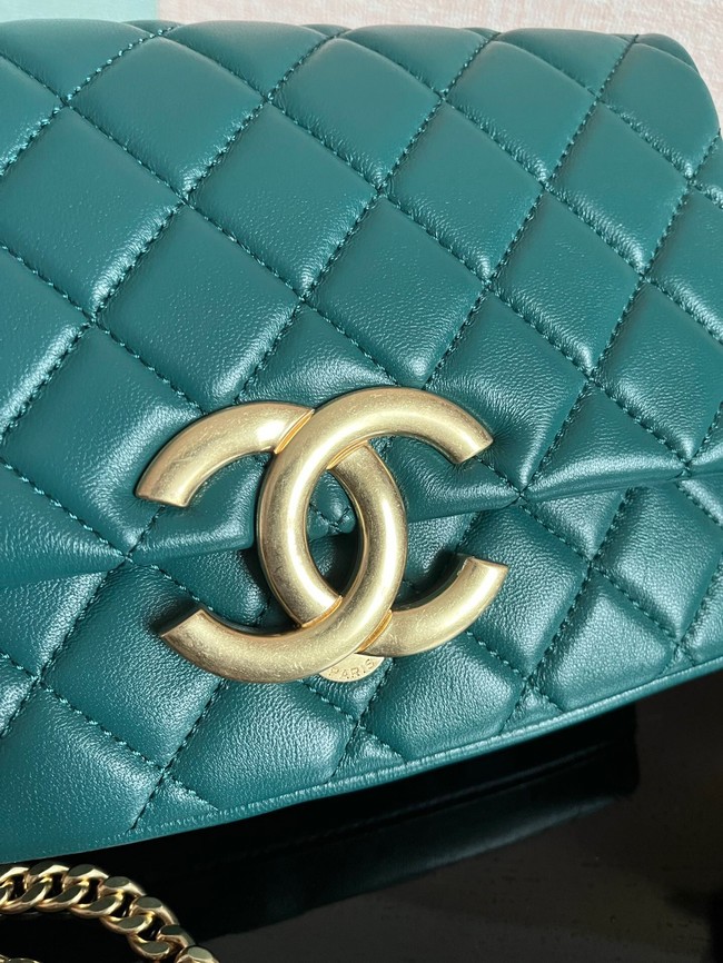 Chanel SMALL FLAP BAG Lambskin & Gold-Tone Metal AS3855 blue