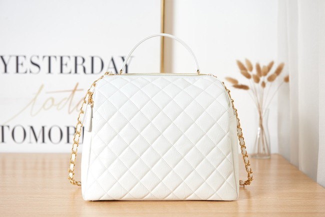 Chanel LARGE BOWLING BAG AS3741 white