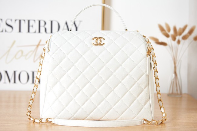 Chanel LARGE BOWLING BAG AS3741 white