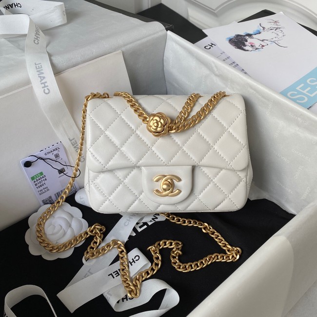 Chanel MINI FLAP BAG AS4040 white