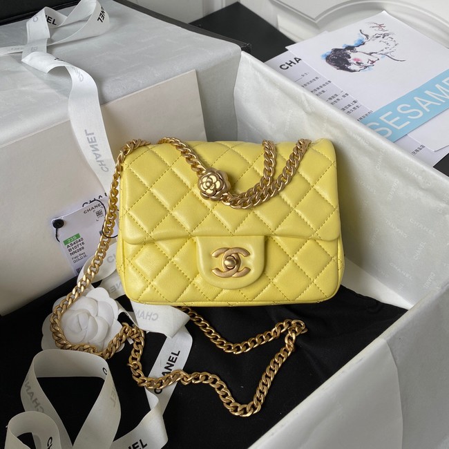 Chanel MINI FLAP BAG AS4040 yellow