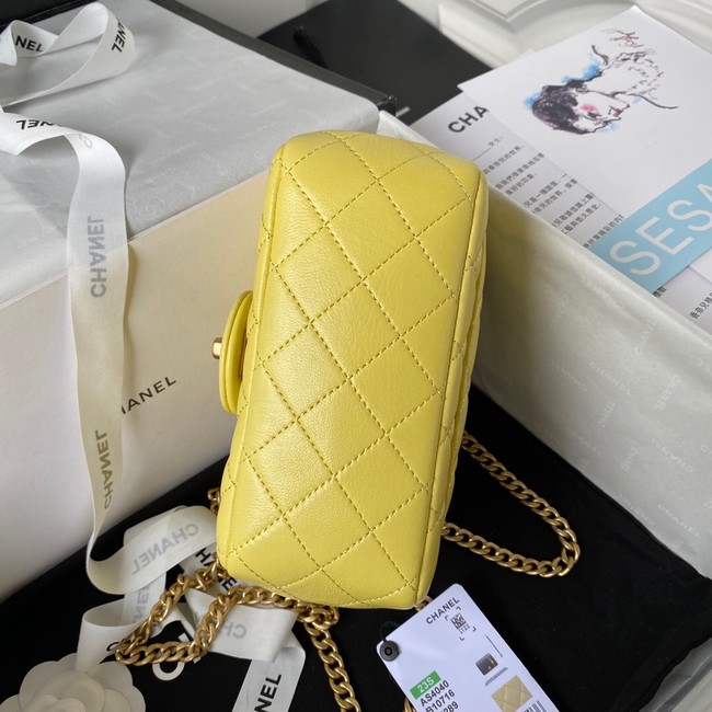 Chanel MINI FLAP BAG AS4040 yellow