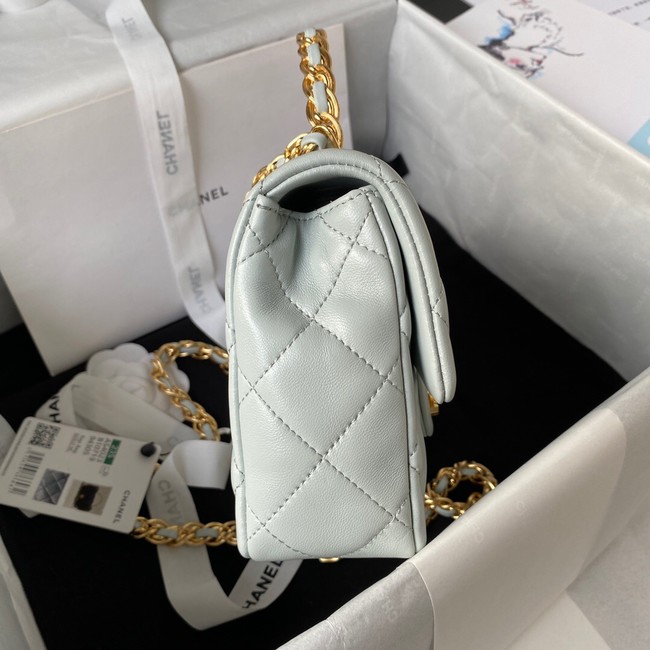 Chanel SMALL FLAP BAG WITH TOP HANDLE AS4023 Ice blue