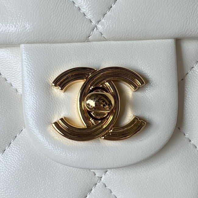 Chanel SMALL FLAP BAG WITH TOP HANDLE AS4023 white