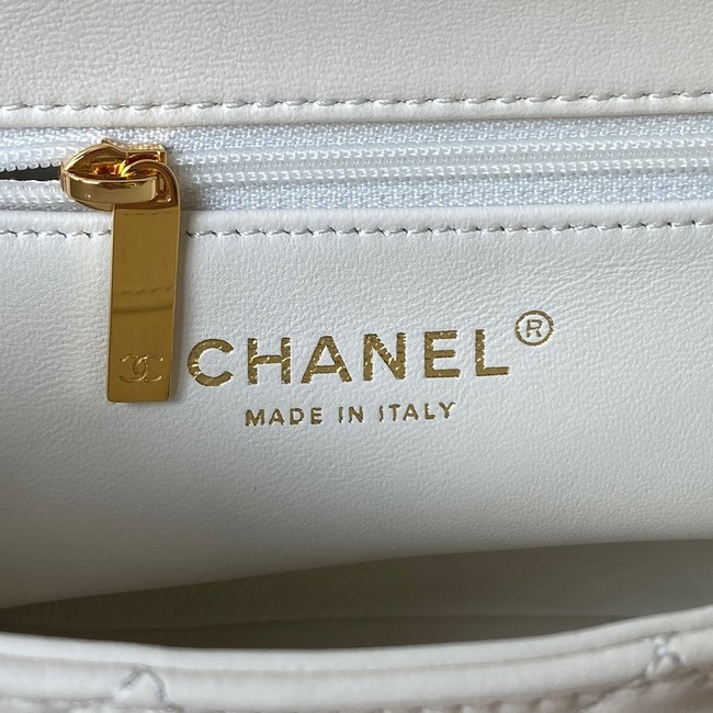 Chanel SMALL FLAP BAG WITH TOP HANDLE AS4023 white