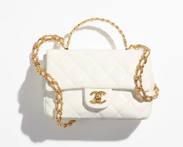 Chanel SMALL FLAP BAG WITH TOP HANDLE AS4023 white