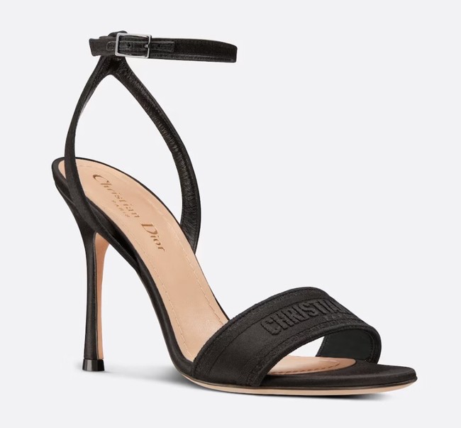 Dior DWAY HEELED SANDAL Embroidered Satin and Cotton 93284-12