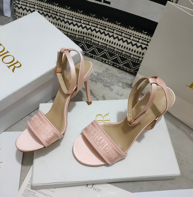 Dior DWAY HEELED SANDAL Embroidered Satin and Cotton 93284-4