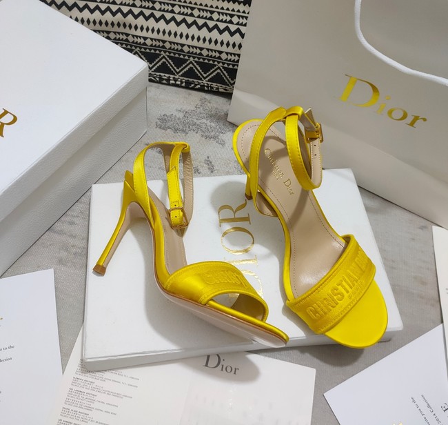 Dior DWAY HEELED SANDAL Embroidered Satin and Cotton 93284-5