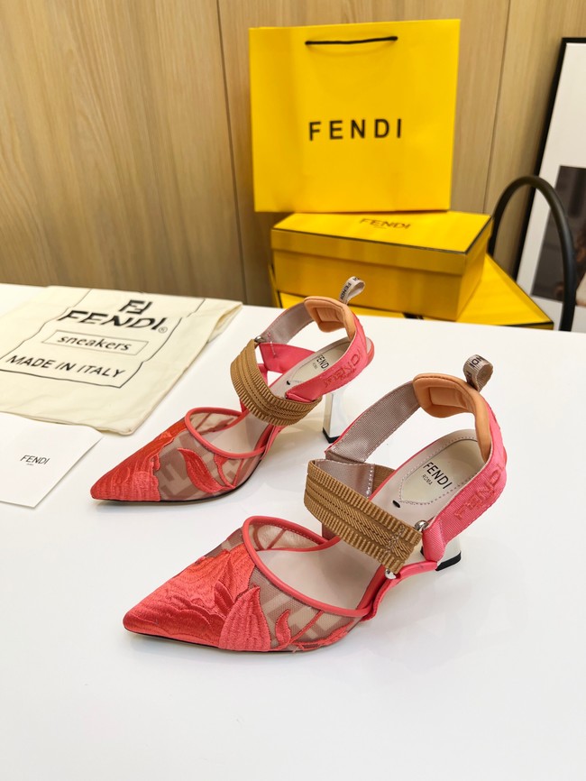 Fendi Colibri mesh high-heeled slingbacks 93291-2