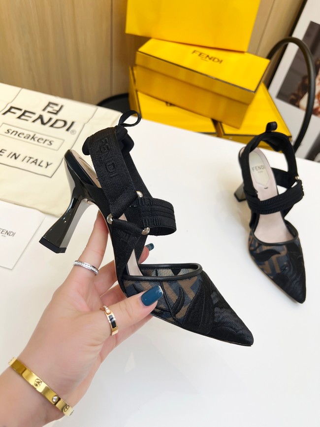 Fendi Colibri mesh high-heeled slingbacks 93291-3