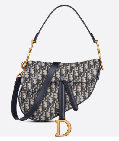 SADDLE BAG WITH STRAP Blue Dior Oblique Jacquard M0455CTZ