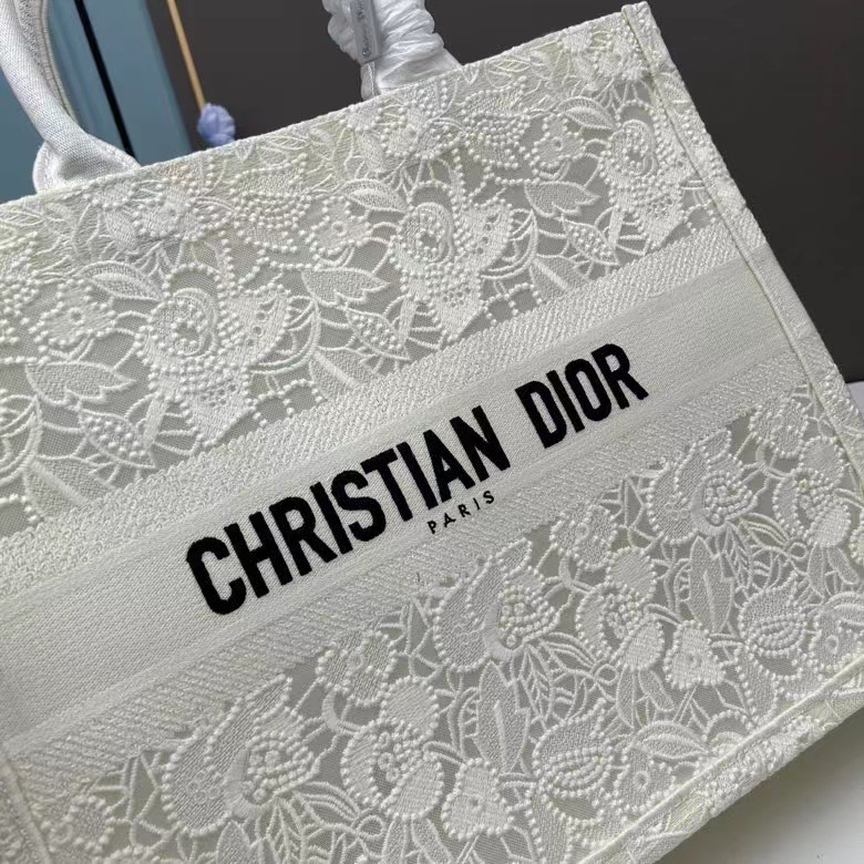 LARGE DIOR BOOK TOTE Effect M1286ZSEL White