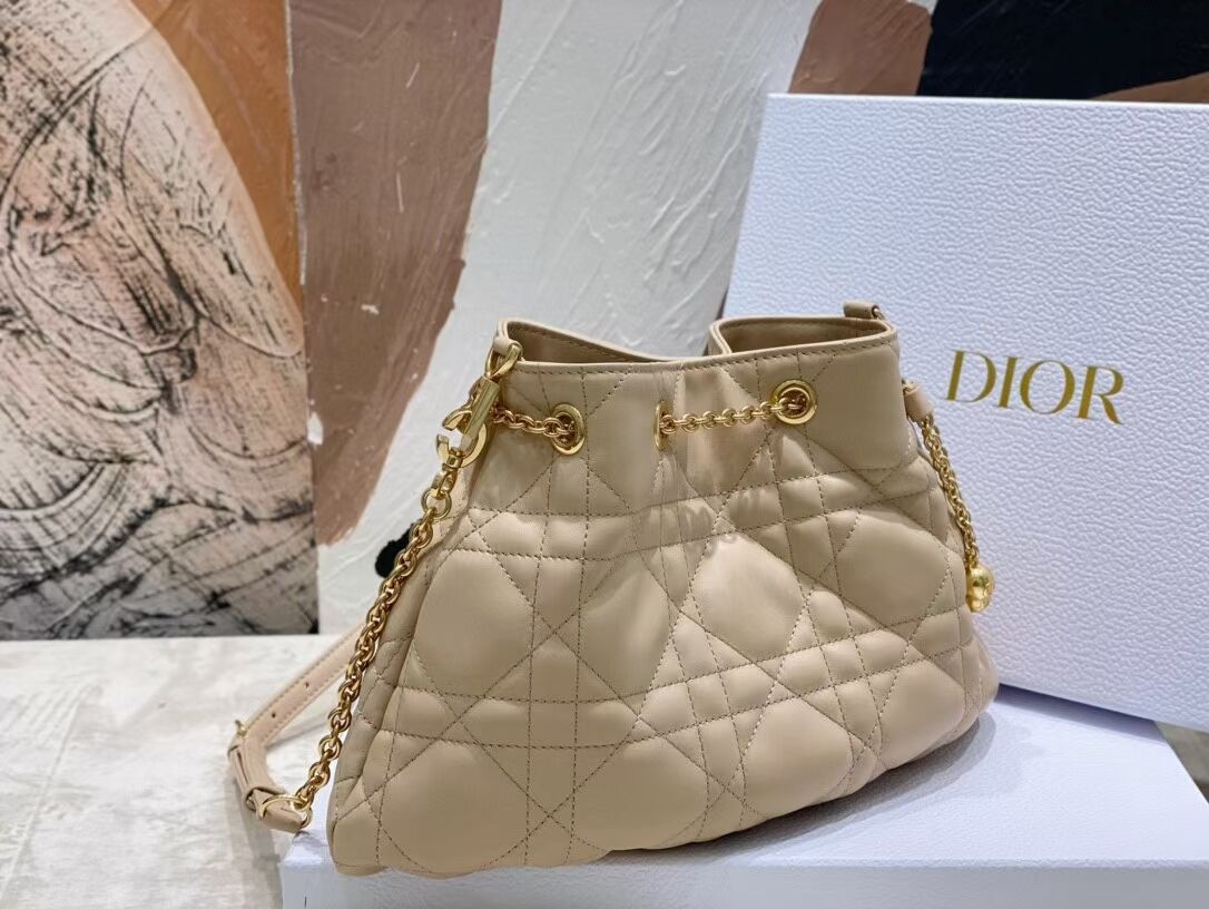 MEDIUM DIOR AMMI BAG Sand Pink Supple Macrocannage Lambskin M22566F