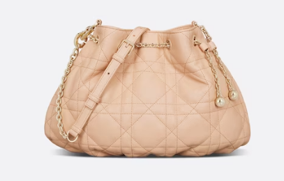 MEDIUM DIOR AMMI BAG Sand Pink Supple Macrocannage Lambskin M22566F