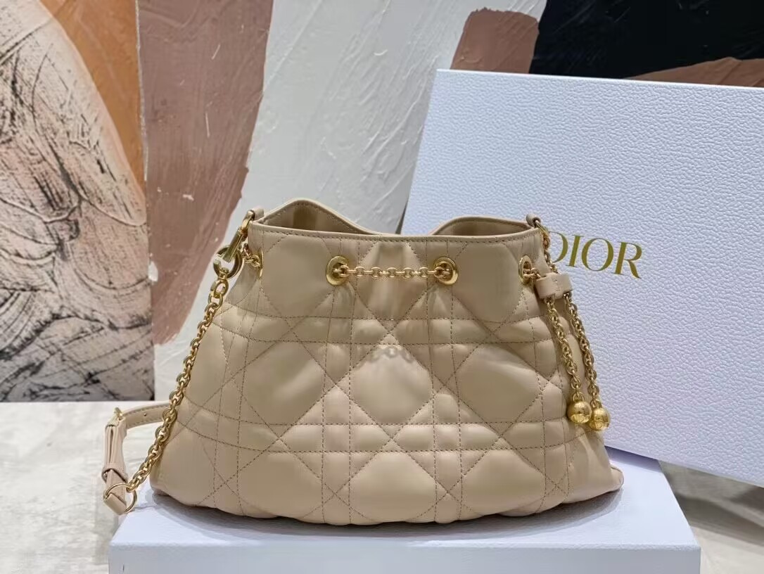 MEDIUM DIOR AMMI BAG Sand Pink Supple Macrocannage Lambskin M22566F