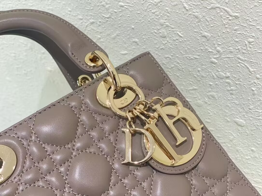 SMALL LADY DIOR MY ABCDIOR BAG Cannage Lambskin M0538ONG Hazelnut