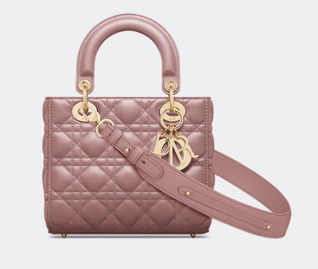 SMALL LADY DIOR MY ABCDIOR BAG Cannage Lambskin M0538ONG Peony Pink