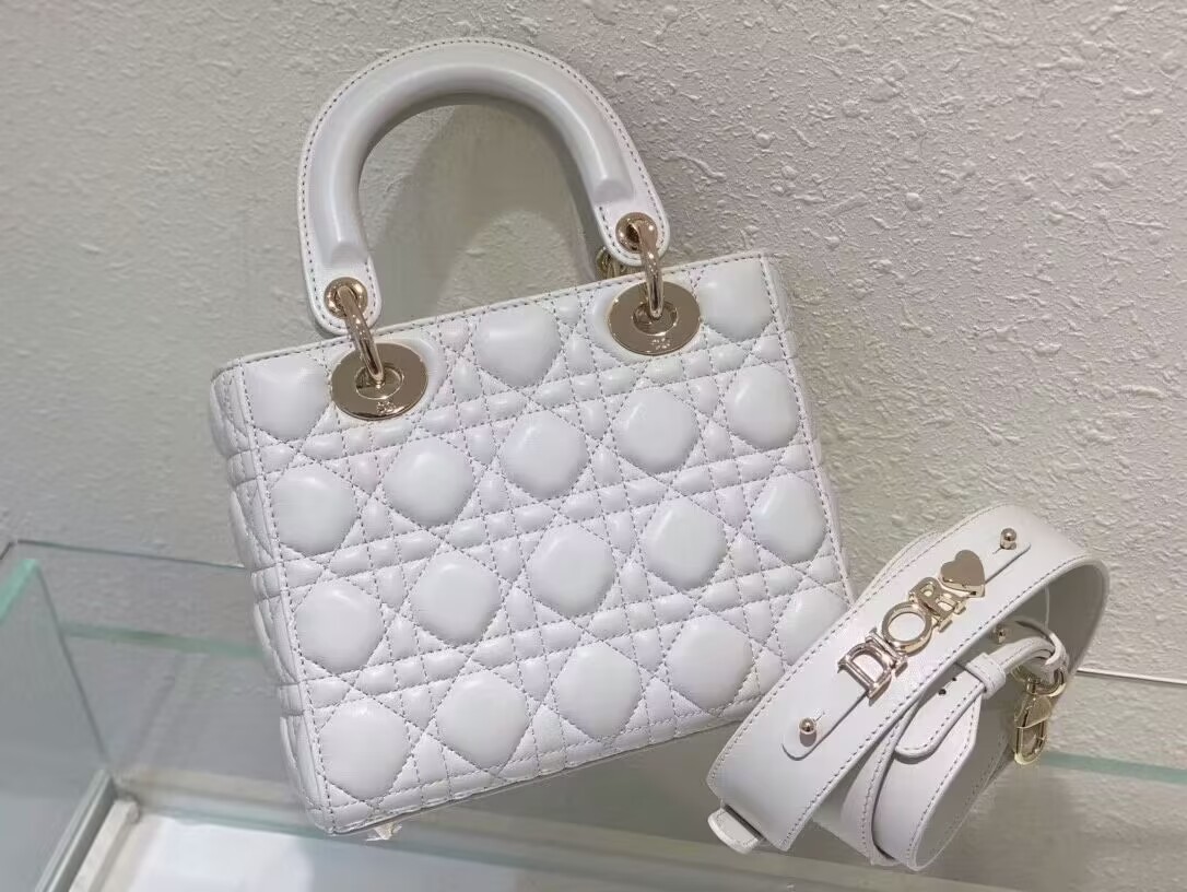 SMALL LADY DIOR MY ABCDIOR BAG Latte Cannage Lambskin M0538ONG